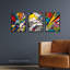 Abstract Pop Vibrant Comic Book Style Bang Colour Explosion - 3 Piece No Frame Print Set-414231174