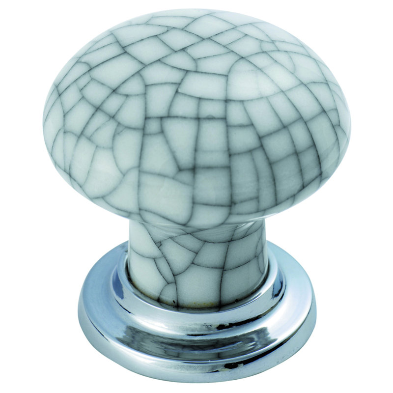 FTD PORCELAIN KNOB With FINISHED BASE 35Mm, Chrome