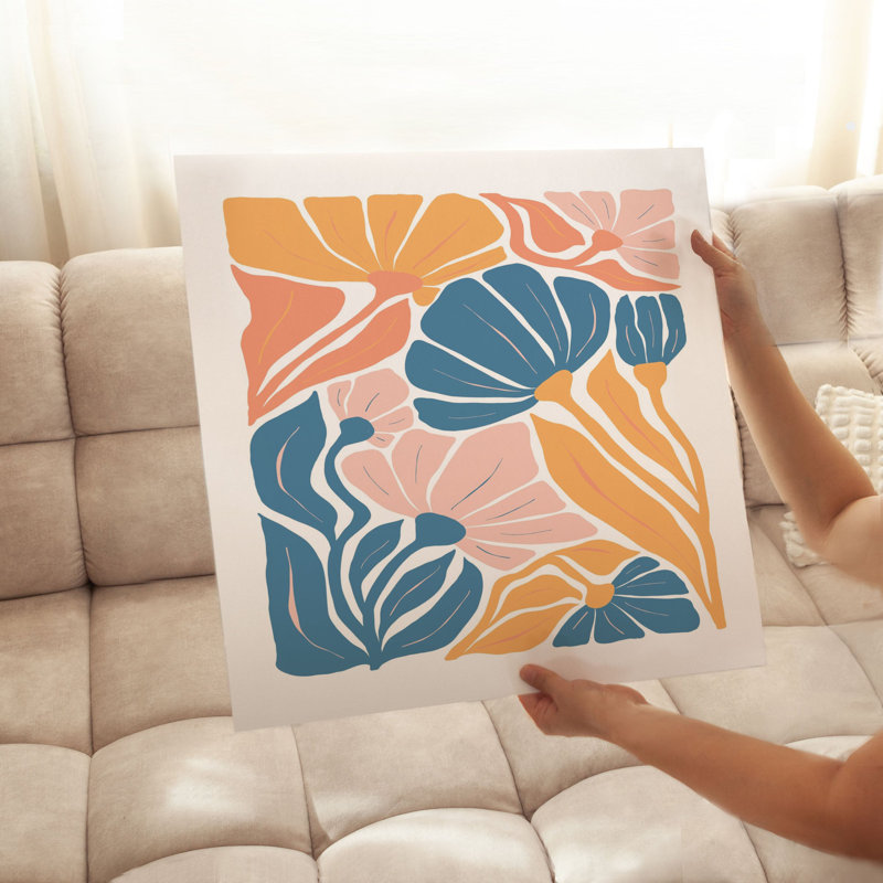 Impression florale de rêve floral moderne sans cadre, H 12 po x l 12 po