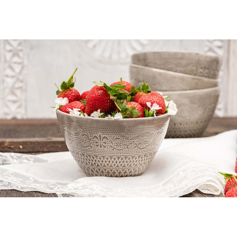 Céramique d'inspiration rétro 12 oz. Bol en céramique fait à la main, Gris