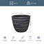 Concrete Effect Round Planter, Frostproof Outdoor Plant Pot with Row Pattern, Round Garden Planter with Drainage Holes-39265881-39265883