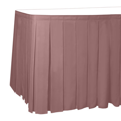 Ultimate Textile 7 Ft. Box Pleat Polyester Table Skirt - 36" Counter Serving Height, Light Pink