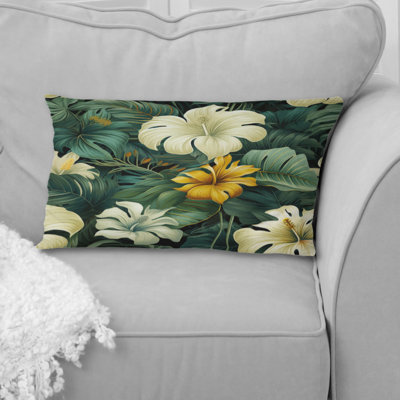 Monstera Elegance Tropical Pattern III - Tropical Printed Throw Pillow