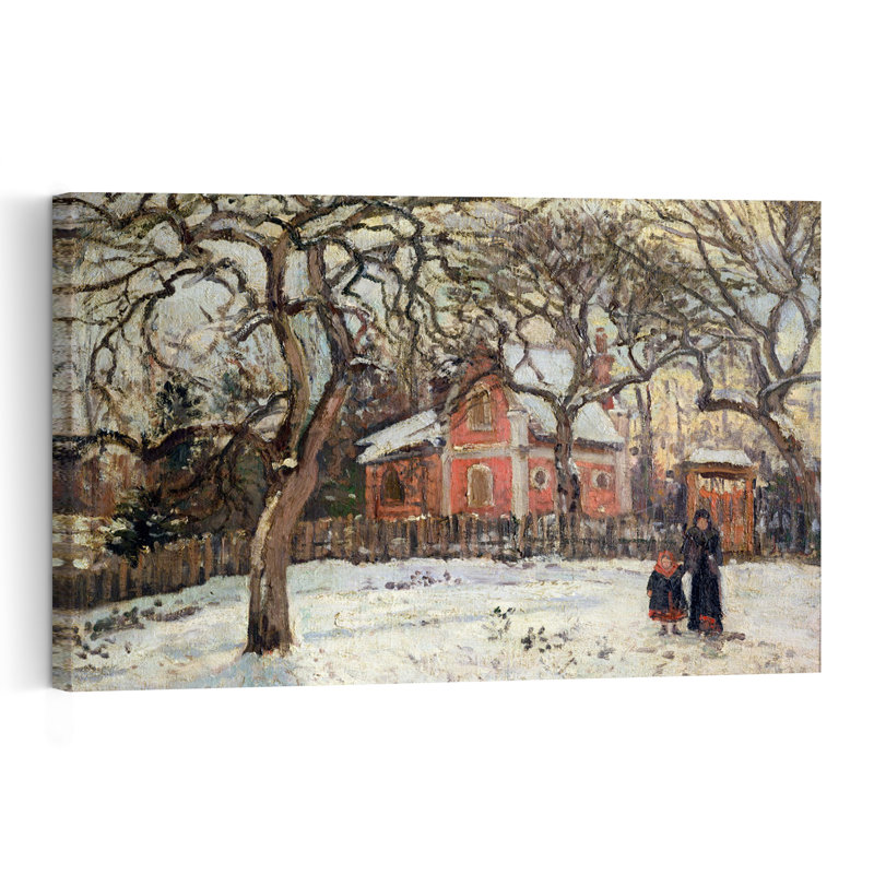 Châtaigniers à Louveciennes, vers 1871-1872. Estampe murale contemporaine abstraite représentant l'hiver., H 24 po x l 36 po