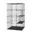 Cage pour chat à 3 niveaux, parc pour grand chenil avec 3 plateformes, 3 échelles rampes et 4 portes, noir