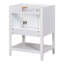 Base de meuble-lavabo 24 po seulement, structure en bois massif, armoire de rangement avec portes et tablette ouverte-110767872