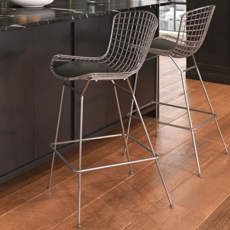 Tabouret de comptoir Arlo, Argent, Noir, 26" Counter Stool