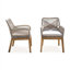 Chaises de cuisine et de salle à manger Jana rembourrées - Ensemble de 2 fauteuils de patio en bois massif-134317298