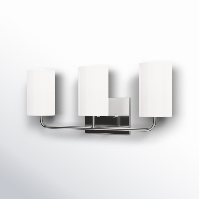 3 Light Dimmable Vanity Light, Brushed Steel, No
