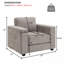Fauteuil d'appoint surdimensionné avec accoudoirs larges-2102825019