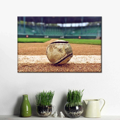 " Baseball In Stadium Canvas Print "