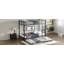 Lit superposé simple TG au-dessus de simple avec lit gigogne simple, noir-1767790974
