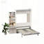 Lit escamotable vertical moderne avec tablette et tiroirs, lit mural blanc compact pour les chambres et les chambres d'amis