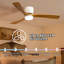 42 po Ventilateur de plafond intérieur en bois intelligent avec lumière DEL à intensité variable, moteur à courant continu, télécommande de l'application -764405394-757853626