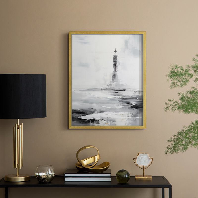 NAUTICAL Series Dxxxxi, reproduction encadrée - bois massif, H 15 po x l 12 po, Doré