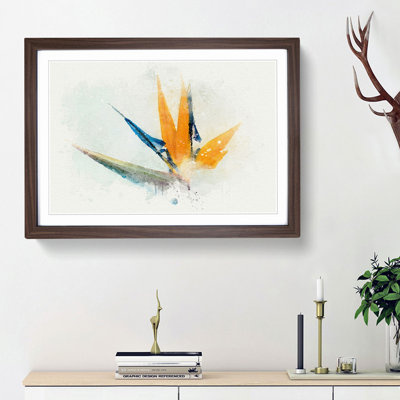 Bird of Paradise Flower in Abstract - Picture Frame Graphic Art Print on MDF