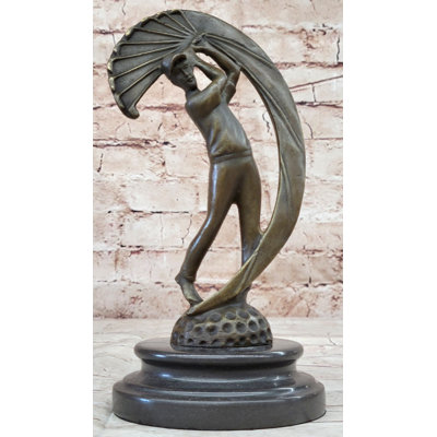 Aydrik Male Figure Golf Celebration Trophy By Italian Artist Aldo Vitaleh Decor