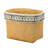 Set of 2 Rectangular Basket Planters with Geometric Trim, L:10.5x8.5x8" S:7.5x5.5x6.5"