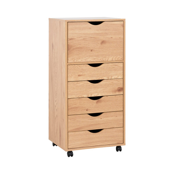 Garysburg 6 Drawer Storage File Cabinet on Wheels, Filing Organizer with Drawer Storage for Home and Office