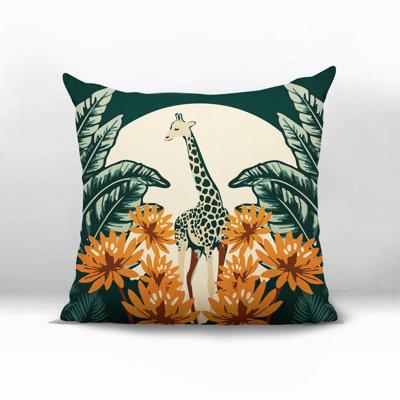Tobin Giraffe Reversible Indoor/Outdoor Square Pillow
