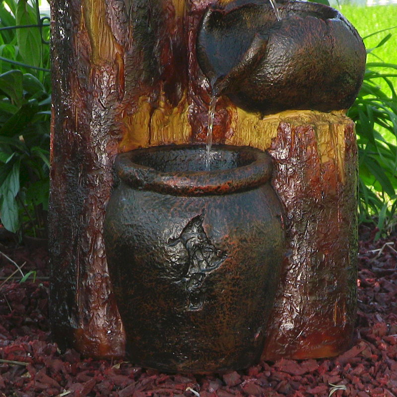 Villarreal Weather Resistant Floor Fountain with Light