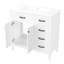 Meuble-lavabo autoportant blanc - 36 po avec lavabo en céramique, tiroirs, design moderne uni élégant-121054716
