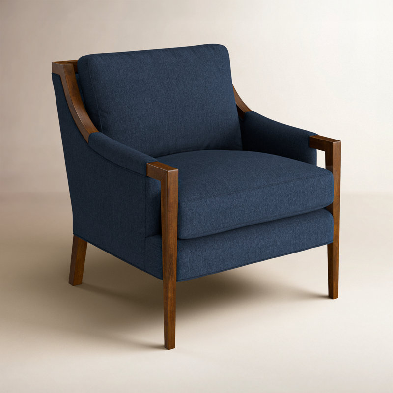 Mikel Armchair, Peyton Navy Performance Twill