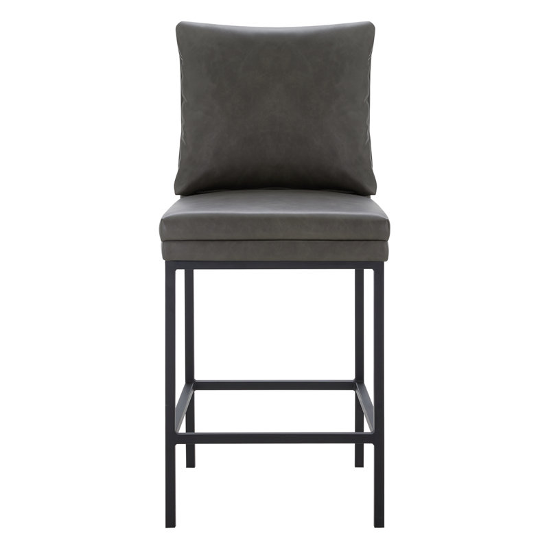 Tabouret de comptoir Clarkson, Similicuir gris Copley