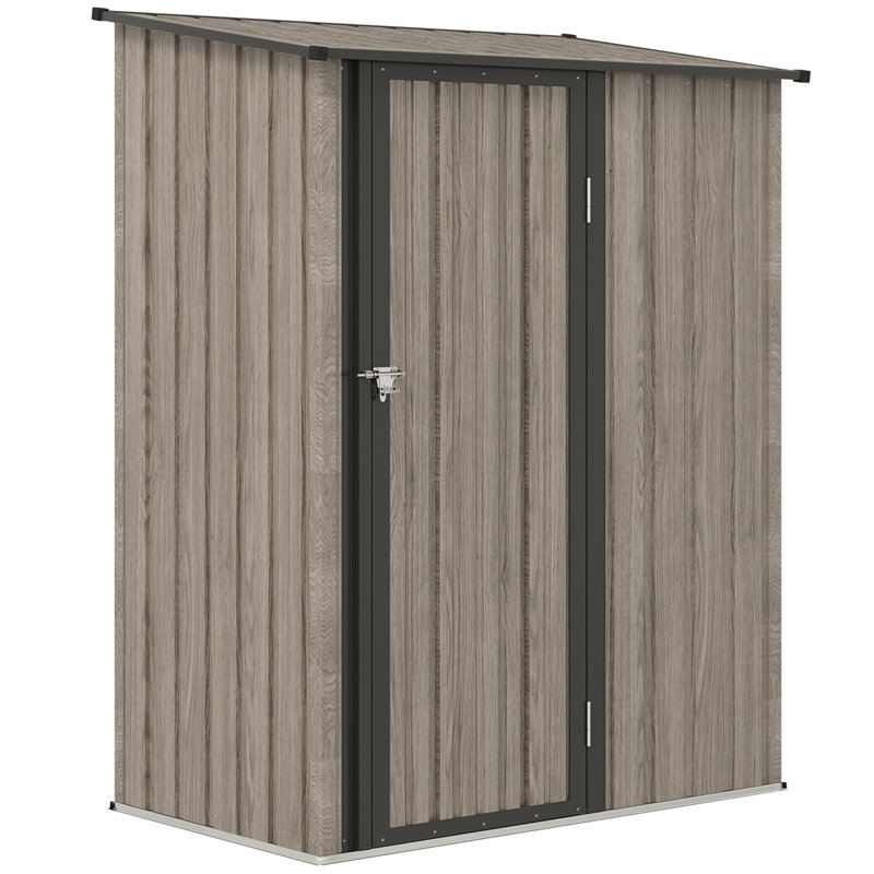 Outsunny 5ft x 3ft Garden Storage Shed, Outdoor Metal Shed with Sloped Roof