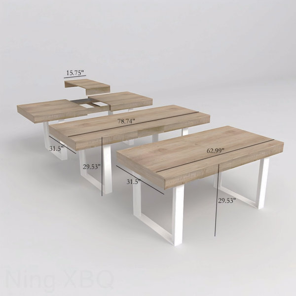 Ebern Designs Extendable Dining Table 6-10 Person Modern Farmhouse ...