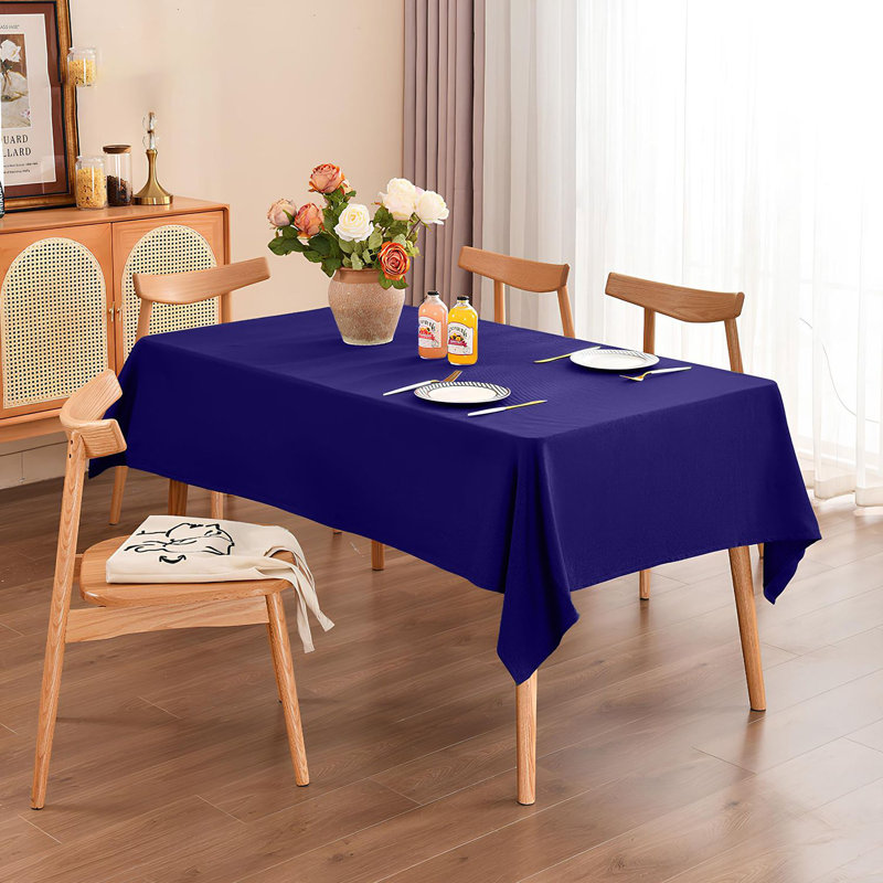Emily-Anne Tablecloth Navy Blue - Wrinkle-Resistant Elegant Decor for Dining, Wedding & Party - Square Rectangular Polyester
