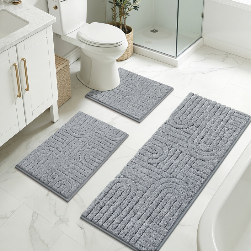 Tapis de bain antidérapants, doux et absorbants, Grey