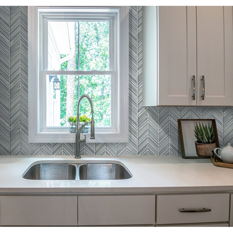 10.4"X10.4" Chevron Glass Mosaic Tile