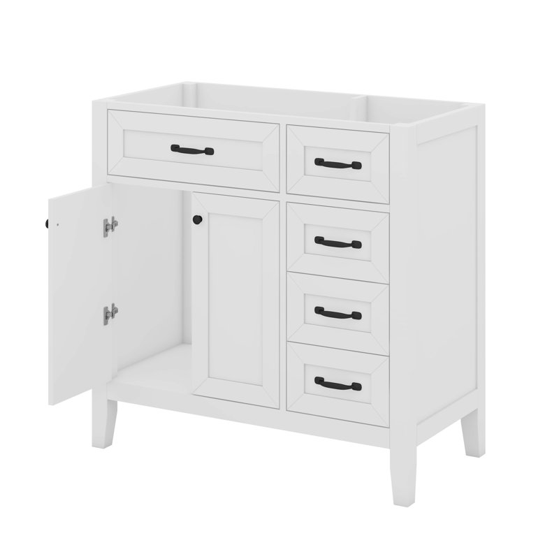 Armoire de salle de bain 36 po sans lavabo avec tiroirs 36 po, Blanc