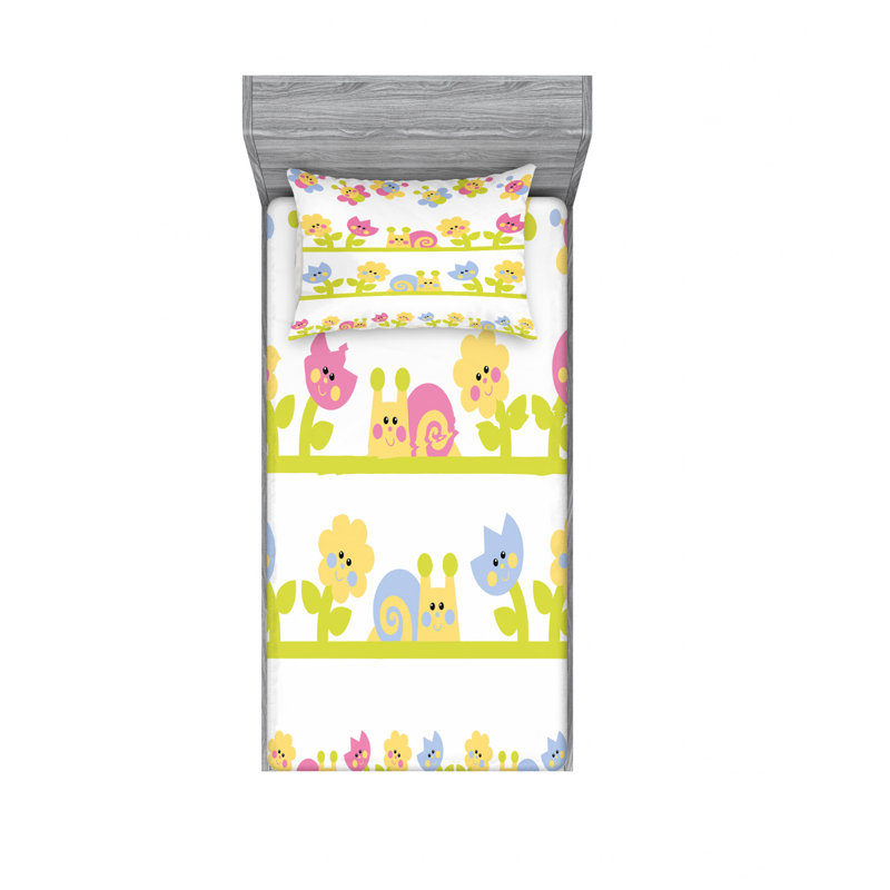 Ensemble de draps caricature, Ensemble de draps pour lit simple TG avec drap-hou