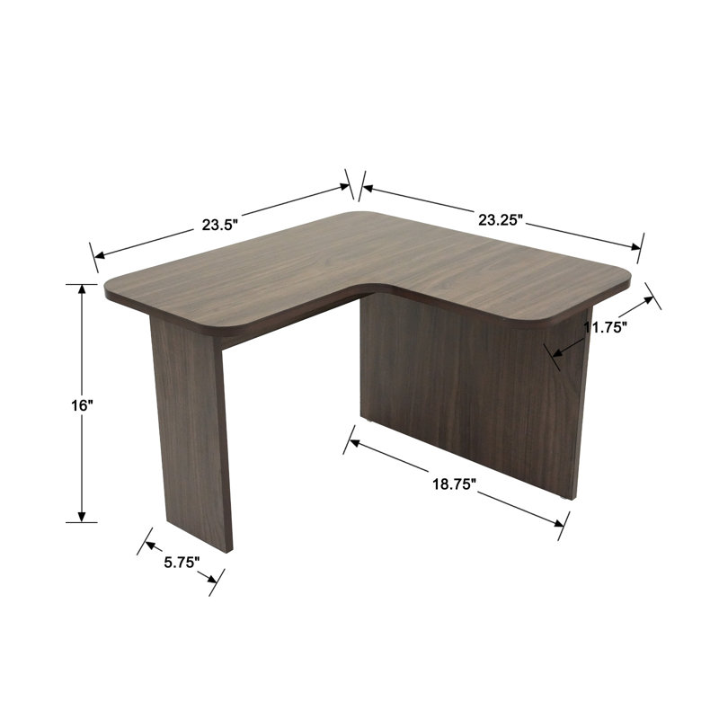 Ensemble de 2 tables basses en L, Walnut