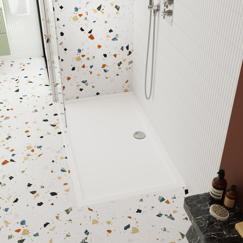 Slip Resistant Offset Quadrant Shower Tray LH 1200 X 800Mm, 4cm H x 70cm W x 140cm D, Centre