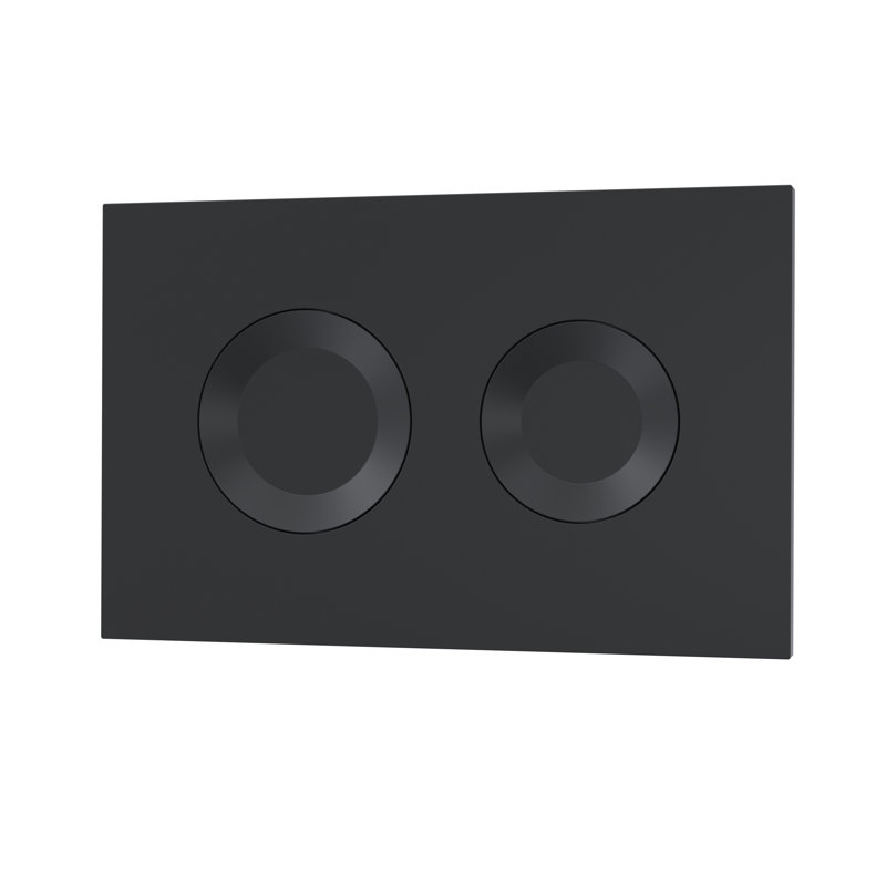 Matt Black Round Dual Flush Push Button, Matte Black
