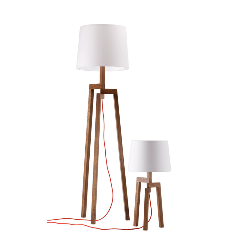 Stilt Tripod Floor Lamp, White, Walnut