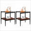 Table basse grise en verre trempé avec pieds en fer, surface facile à nettoyer et rangement peu encombrant pour le salon-372477840-372477842