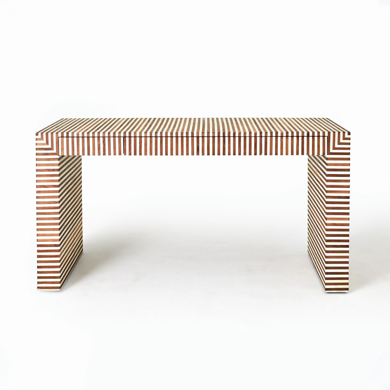 Sienna Writing Desk-Walnut/Bone