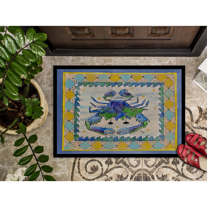 Tapis de porte d’intérieur anti-dérapant crabe, Rectangle 1 pi 6 po x 2 pi 3 po
