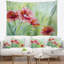 Tapisserie rouge pâle de coquelicots Floral-28484946