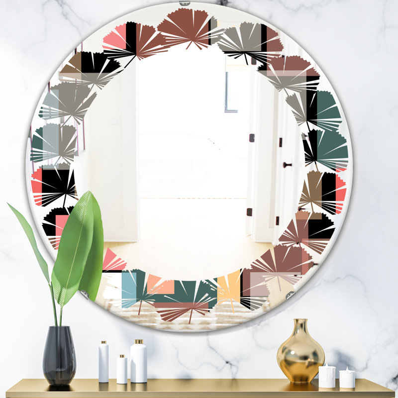 Miroir mural Leaves Square Design II, H 24 po x l 24 po