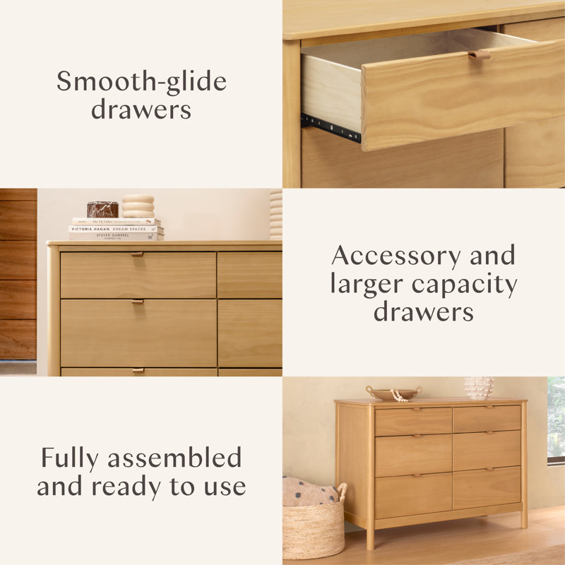 Bondi 6 Drawer Double Dresser, Honey
