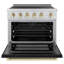 ZLINE Autograph 36 in. Satin Stainless Paramount Induction Range with Black Door & Bronze Accents-788379779