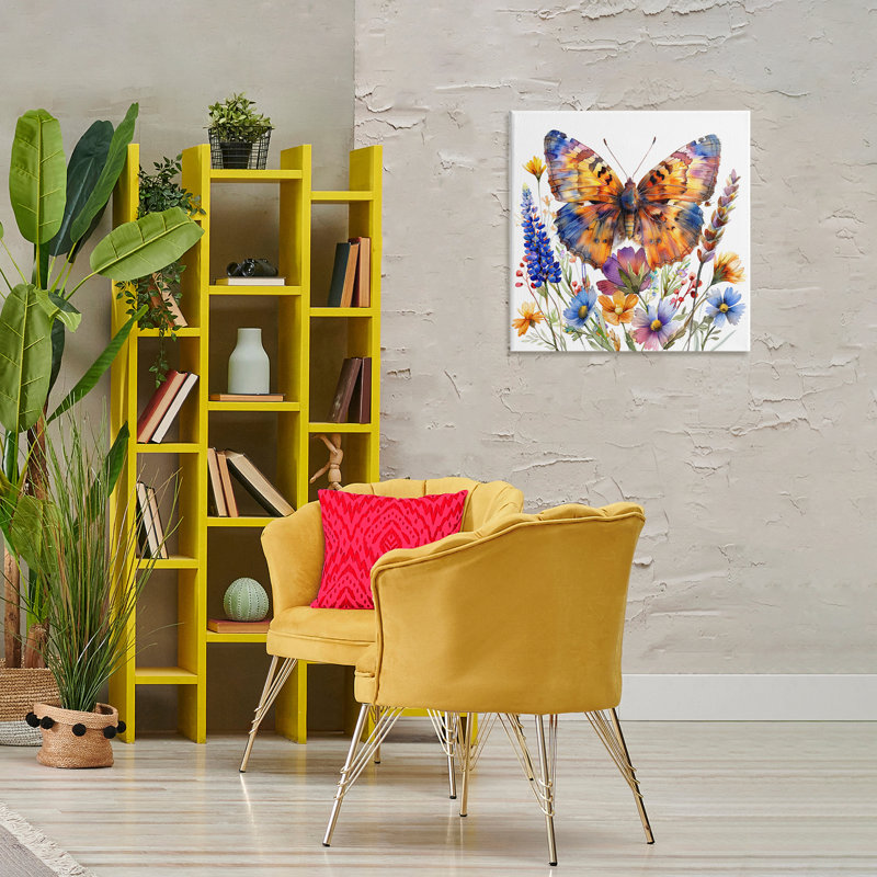  Art mural orange et bleu sur toile par LSR Design Studio, H 24 po x l 24 po