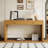 Curved Rustic Console Table with 2 Drawers, Wooden Entryway & Hallway Table with Storage for Living Room, Natural Finish-1619090373
