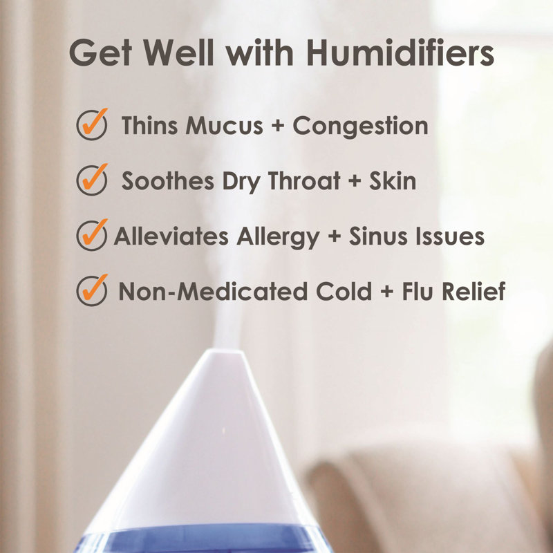White Top Fill Cool Mist Humidifier with Sleep Support Light