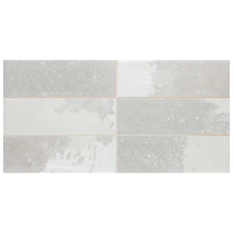 Kings Luxe Tradition 8" x 16" Porcelain Subway Wall Tile, Silver